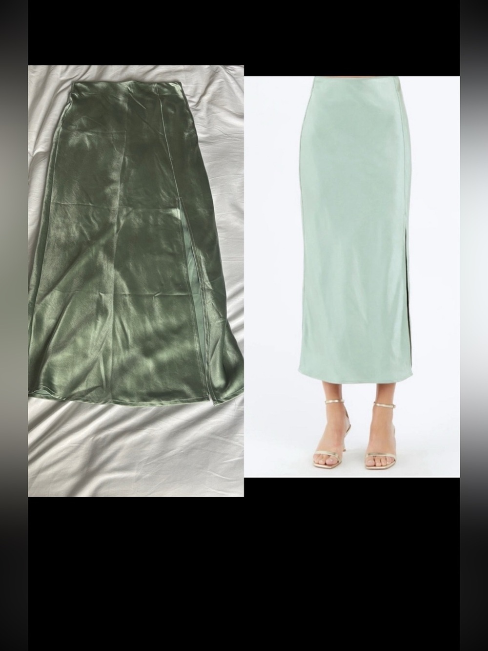 Anthro | Hayek Slit Maxi Skirt Mint Green